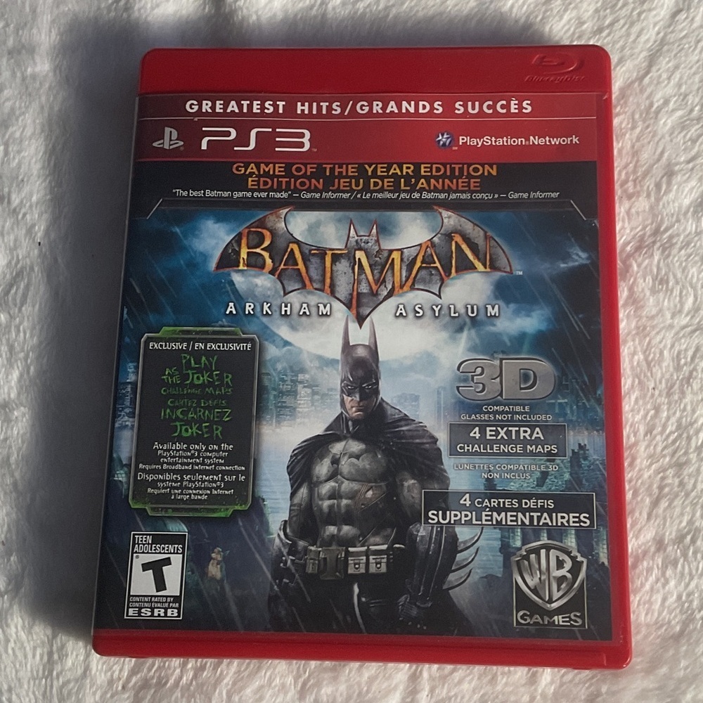 Sony PS3 Batman: Arkham Asylum Game of the Year Edition - Red Case